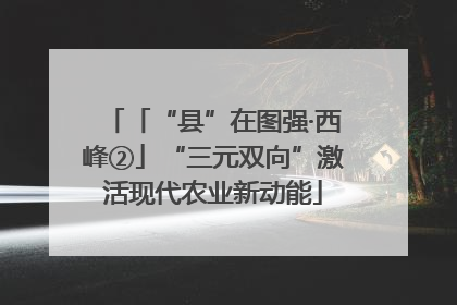「“县”在图强·西峰②」“三元双向”激活现代农业新动能
