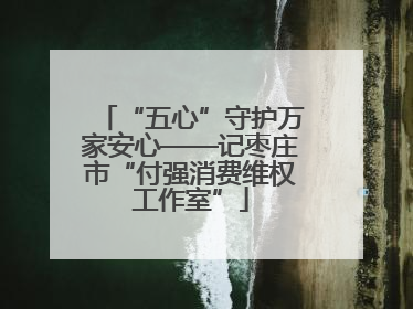 “五心”守护万家安心——记枣庄市“付强消费维权工作室”