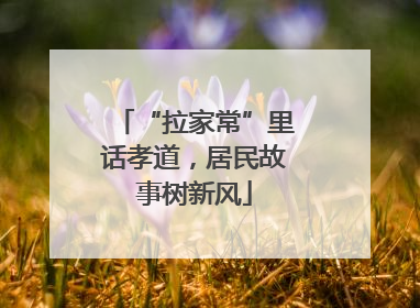 “拉家常”里话孝道，居民故事树新风