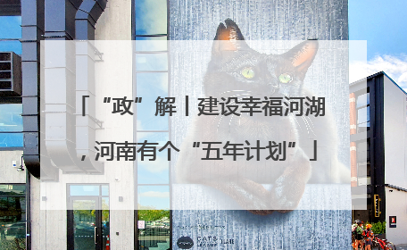 “政”解丨建设幸福河湖，河南有个“五年计划”