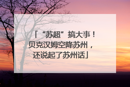 “苏超”搞大事！贝克汉姆空降苏州，还说起了苏州话