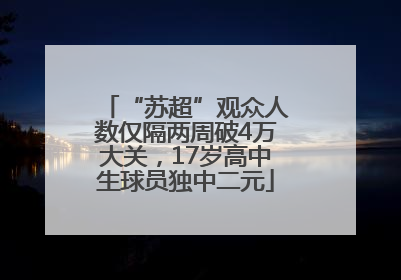 “苏超”观众人数仅隔两周破4万大关，17岁高中生球员独中二元