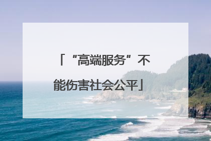 “高端服务”不能伤害社会公平
