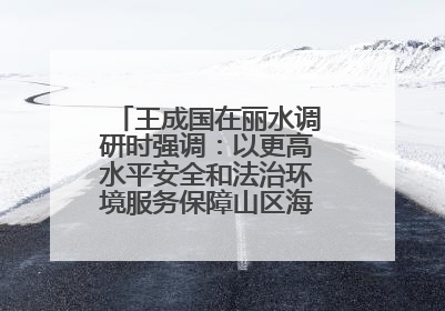 王成国在丽水调研时强调：以更高水平安全和法治环境服务保障山区海岛县高质量发展