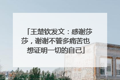 王楚钦发文：感谢莎莎，谢谢不管多痛苦也想证明一切的自己