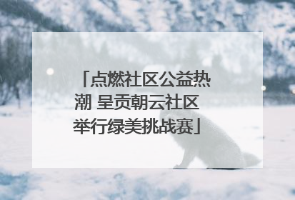 点燃社区公益热潮 呈贡朝云社区举行绿美挑战赛