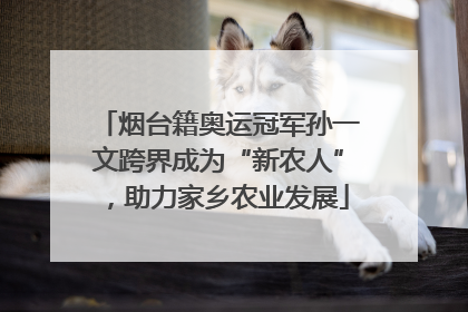 烟台籍奥运冠军孙一文跨界成为“新农人”，助力家乡农业发展