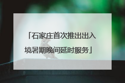 石家庄首次推出出入境暑期晚间延时服务