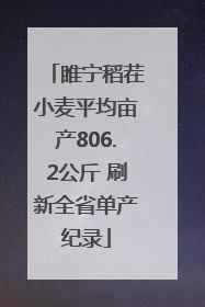 睢宁稻茬小麦平均亩产806.2公斤 刷新全省单产纪录