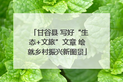 甘谷县 写好“生态+文旅”文章 绘就乡村振兴新图景