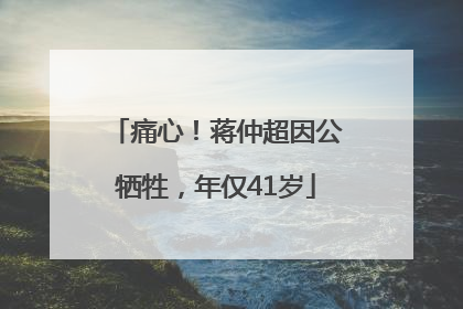 痛心！蒋仲超因公牺牲，年仅41岁