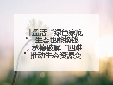盘活“绿色家底” 生态也能换钱，承德破解“四难”推动生态资源变生态资产