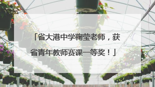 省大港中学鞠莹老师，获省青年教师赛课一等奖！