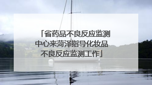 省药品不良反应监测中心来菏泽指导化妆品不良反应监测工作
