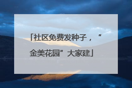 社区免费发种子，“金美花园”大家建