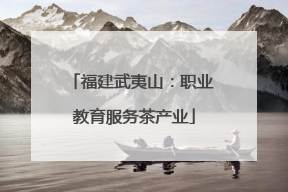 福建武夷山：职业教育服务茶产业