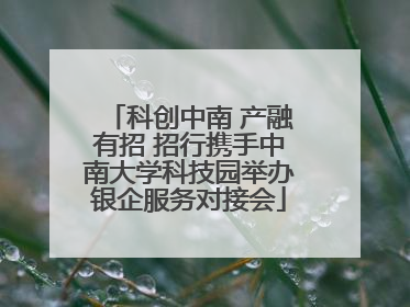 科创中南 产融有招 招行携手中南大学科技园举办银企服务对接会