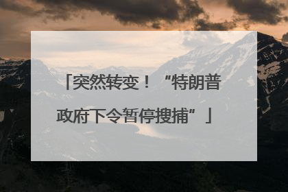 突然转变！“特朗普政府下令暂停搜捕”