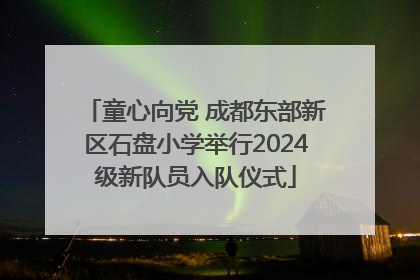 童心向党 成都东部新区石盘小学举行2024级新队员入队仪式