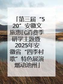 第三届“520”安徽文旅惠民消费季研学主题暨 2025年安徽省“四季村歌”特色展演燃动池州