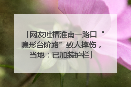 网友吐槽淮南一路口“隐形台阶路”致人摔伤，当地：已加装护栏