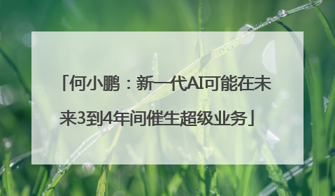 何小鹏：新一代AI可能在未来3到4年间催生超级业务