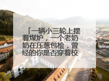 一辆小三轮上摆着煤炉，一个老奶奶在压葱包桧，曾经的你是否穿着校服等着吃