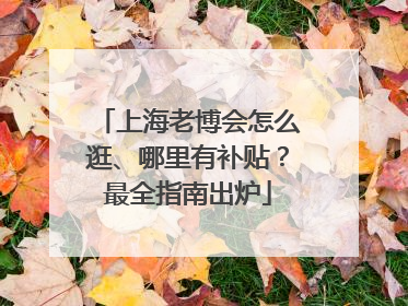 上海老博会怎么逛、哪里有补贴？最全指南出炉