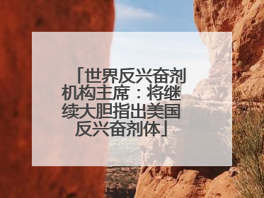 世界反兴奋剂机构主席：将继续大胆指出美国反兴奋剂体