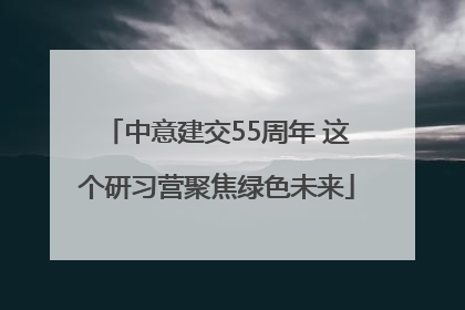 中意建交55周年 这个研习营聚焦绿色未来