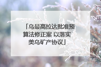乌最高拉达批准预算法修正案 以落实美乌矿产协议