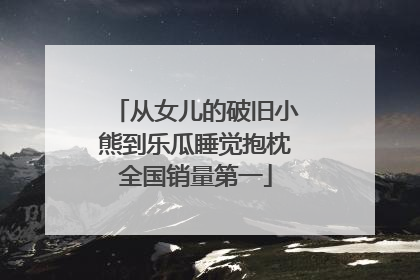 从女儿的破旧小熊到乐瓜睡觉抱枕全国销量第一