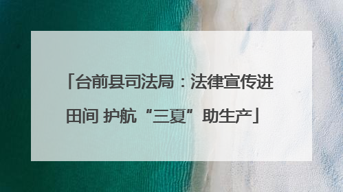 台前县司法局：法律宣传进田间 护航“三夏”助生产