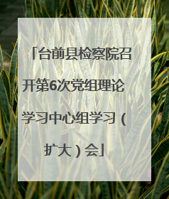 台前县检察院召开第6次党组理论学习中心组学习（扩大）会