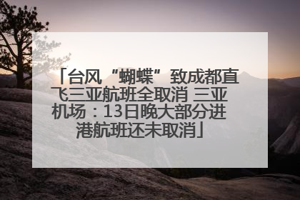 台风“蝴蝶”致成都直飞三亚航班全取消 三亚机场：13日晚大部分进港航班还未取消