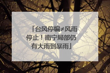台风停编≠风雨停止！南宁局部仍有大雨到暴雨