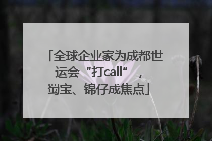 全球企业家为成都世运会“打call”，蜀宝、锦仔成焦点