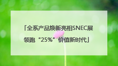 全系产品焕新亮相SNEC展 领跑“25%”价值新时代