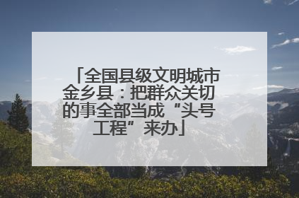 全国县级文明城市金乡县：把群众关切的事全部当成“头号工程”来办