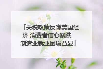 关税政策反噬美国经济 消费者信心暴跌 制造业就业困境凸显