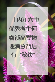 内江六中优秀考生何睿祯高考物理满分背后有“秘诀”