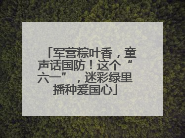 军营粽叶香，童声话国防！这个“六一”，迷彩绿里播种爱国心