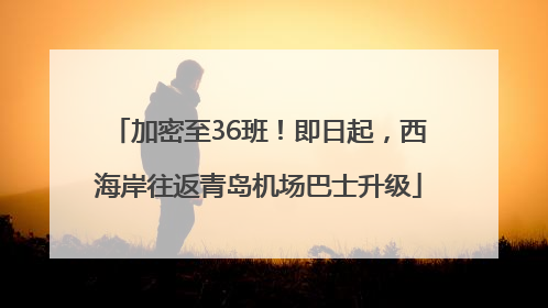 加密至36班！即日起，西海岸往返青岛机场巴士升级