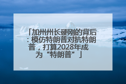 加州州长硬刚的背后：模仿特朗普对抗特朗普，打算2028年成为“特朗普”