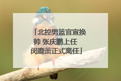 北控男篮官宣换帅 张庆鹏上任 闵鹿蕾正式离任
