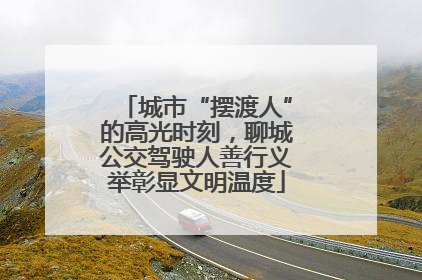 城市“摆渡人”的高光时刻，聊城公交驾驶人善行义举彰显文明温度