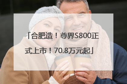 合肥造！尊界S800正式上市！70.8万元起