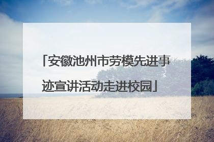 安徽池州市劳模先进事迹宣讲活动走进校园