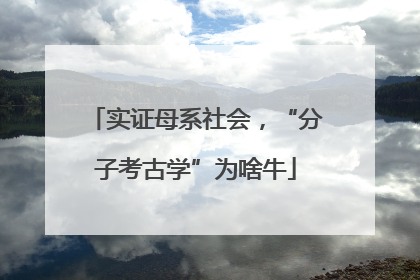实证母系社会，“分子考古学”为啥牛