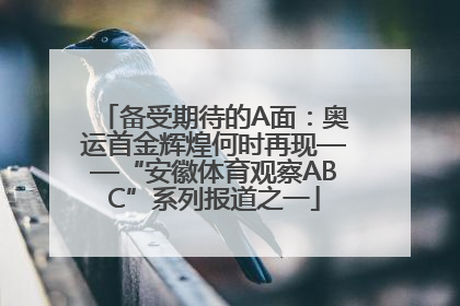备受期待的A面：奥运首金辉煌何时再现——“安徽体育观察ABC”系列报道之一